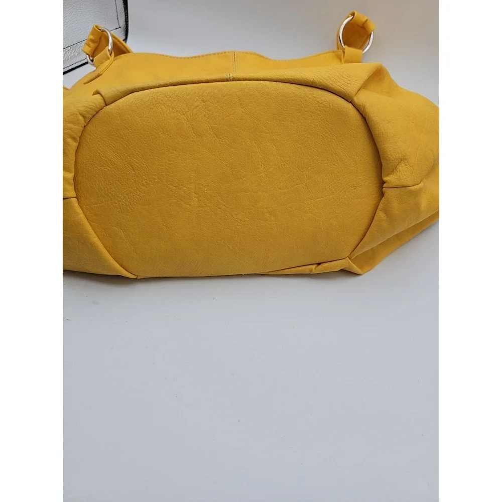 Dandelion Yellow Hobo Shoulder Bag Large Slouch Purse Silver Tone Hardware